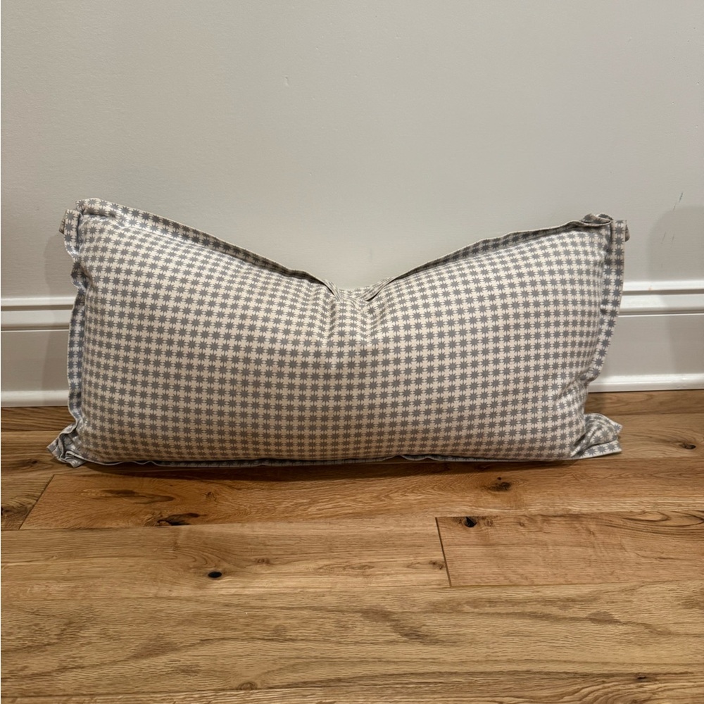 Schumacher Stella Chambray lumbar pillow
